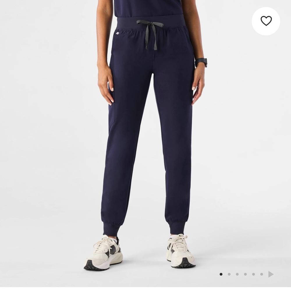 Figs Zamora Jogger Pants- Navy, Light Grey drawstring